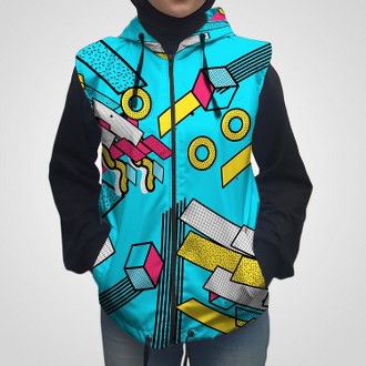 Rompi Printing Parasut Wanita Pria Vest Hoodie Olahraga Running dan Sepeda MP Custom Fullprint