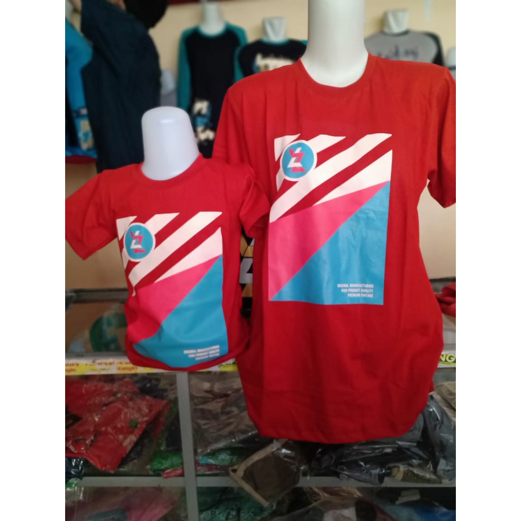 Kaos atasan Distro Baju sarimbit keluarga Merah Bata yeluzi