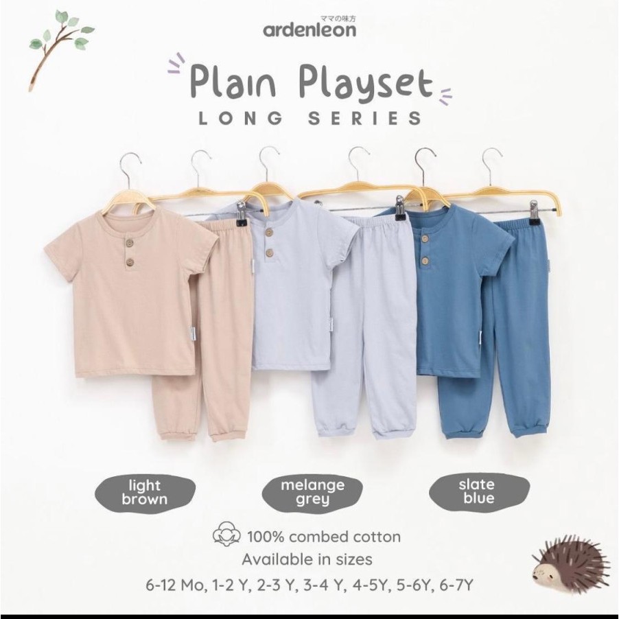 ARDENLEON Plain Playset Long Series /Arden Leon Setelan Anak Laki-laki Perempuan / Stelan Baju Anak