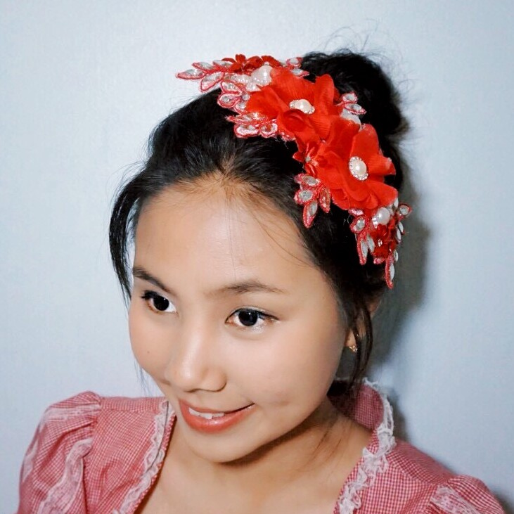 [BISA COD] HEADPIECE PENGANTIN AKSESORIS FASHION HAIRPIECE MERAH HWR008