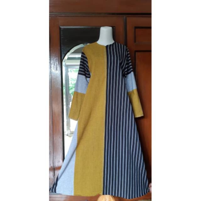 Dress lurik kombinasi