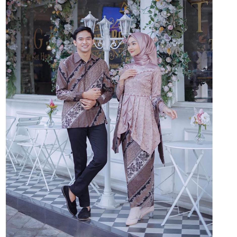 Recomended Baju Couple Batik Kebaya Brokat , Batik Kebaya Lamaran Tunangan Baju Batik Wisuda, Simple