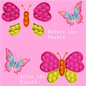 PUZZLE POP IT pop it fidget toy popit pop bubble push Puzzle Kumbang/ lebah Kupu2 Owl