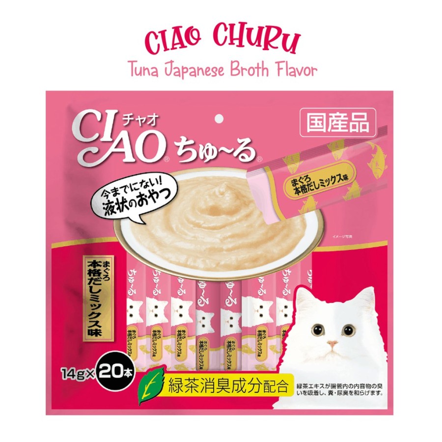 CIAO SNACK KUCING 20PCS CIAO CHU RU WHITE MEAT TUNA (SC-127) CREAMY