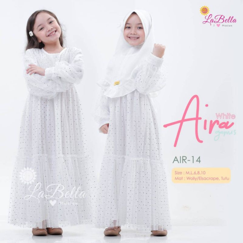 gamis anak / Labella / tutu / putih