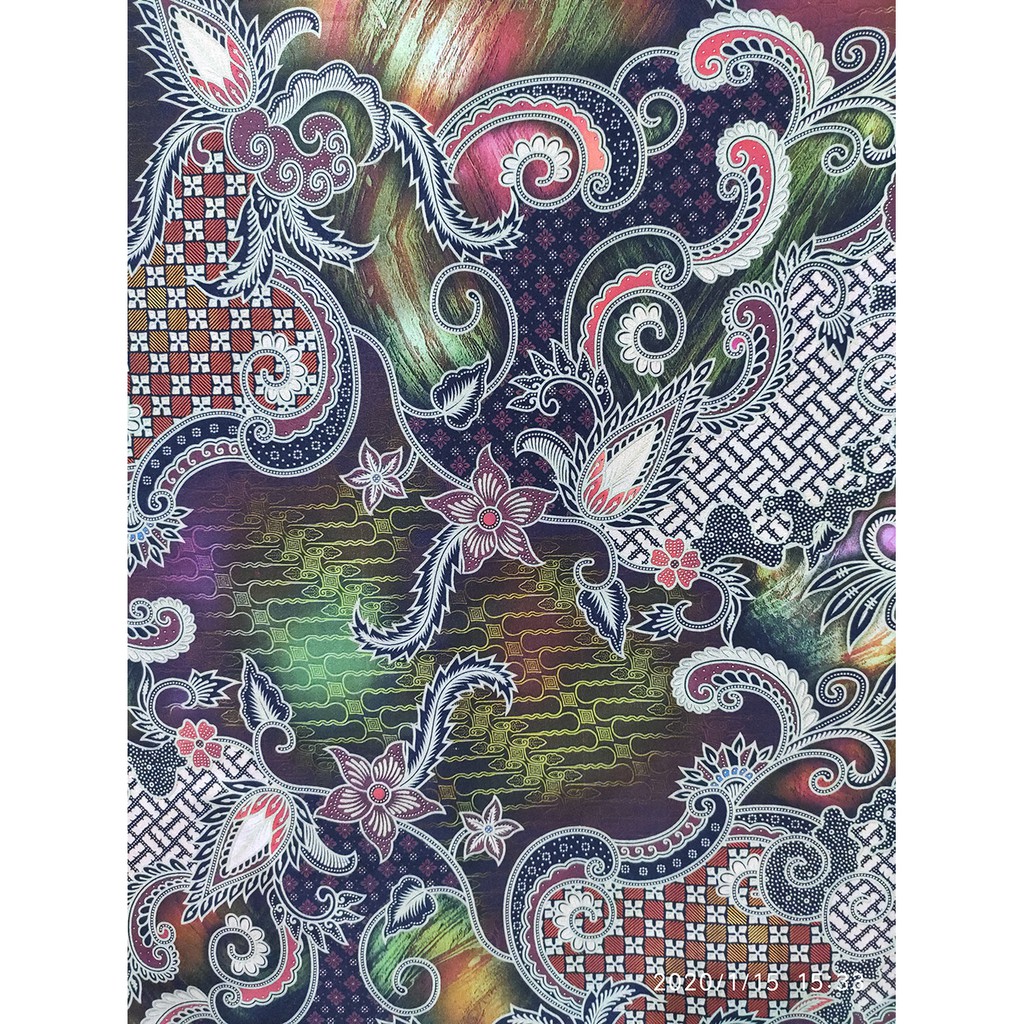 Kain Batik Sutra Floral Var1 Hijau