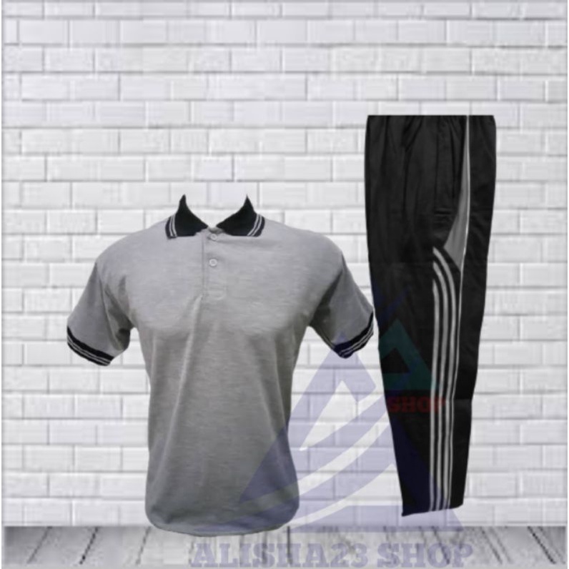 SETELAN KAOS KERAH LENGAN PENDEK PRIA STELAN CELANA TRAINING KAOS BERKERAH SET BAJU KAOS BERKERAH TA