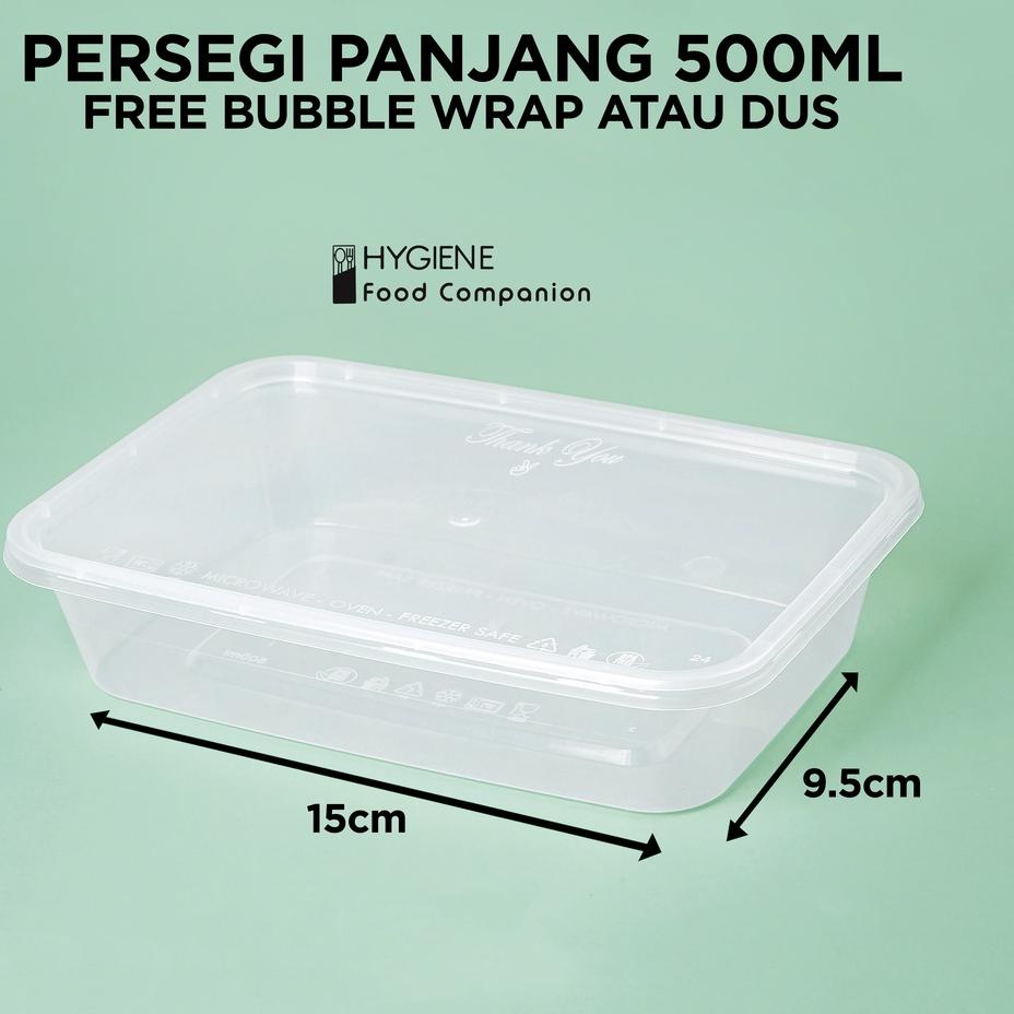 ➸ Kotak Makan Plastik 500 ML Thinwall / Mika Box / Persegi Panjang ✸