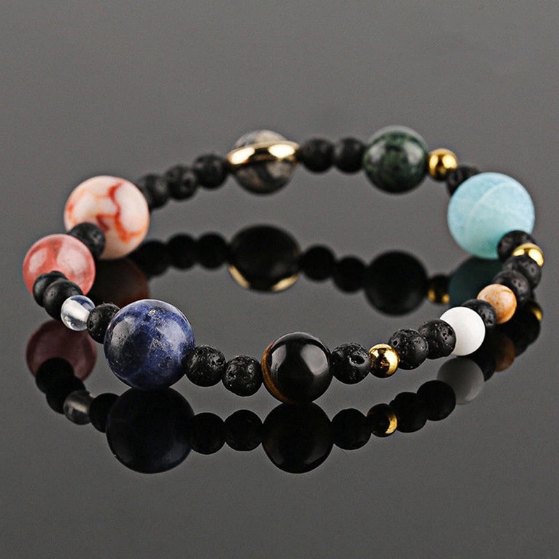 Gelang Batu Akik Desain Tata Surya Universe Galaxy Eight Planets Untuk Pria Dan Wanita