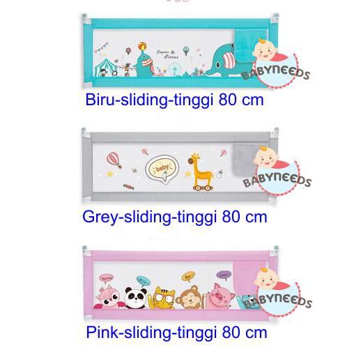 80 cm Sliding Bedrail Pengaman kasur bayi / bed rail murah /pagar kasur bayi