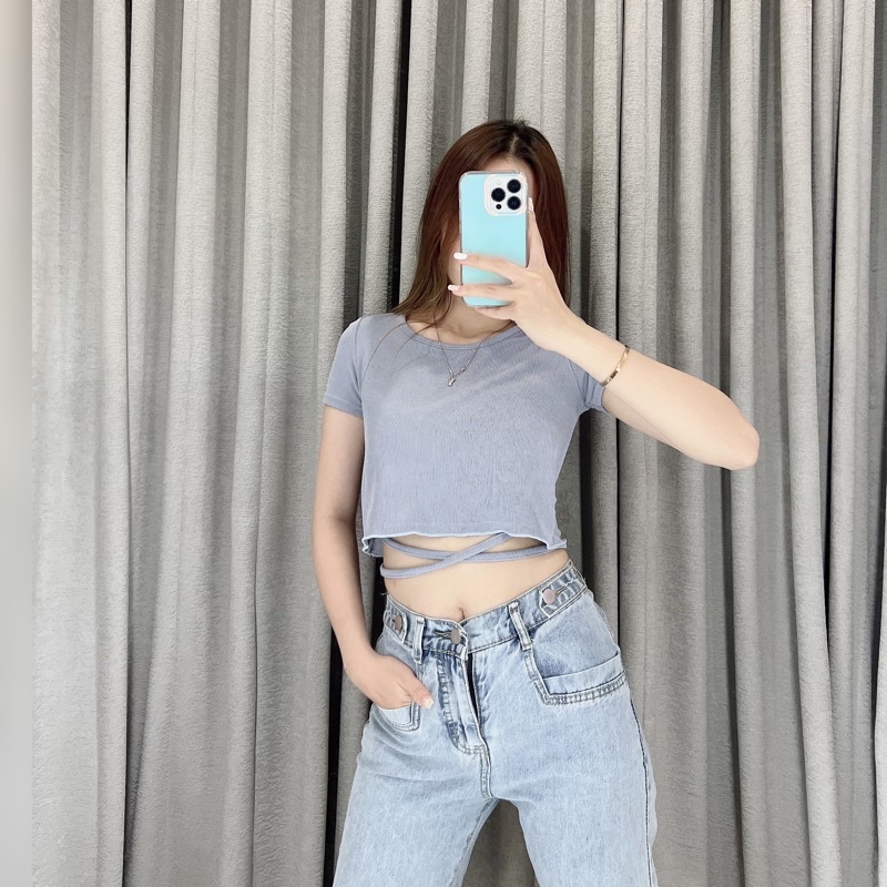 Sharaa Rib crop top | Crop top tali silang | Crop top tali ikat