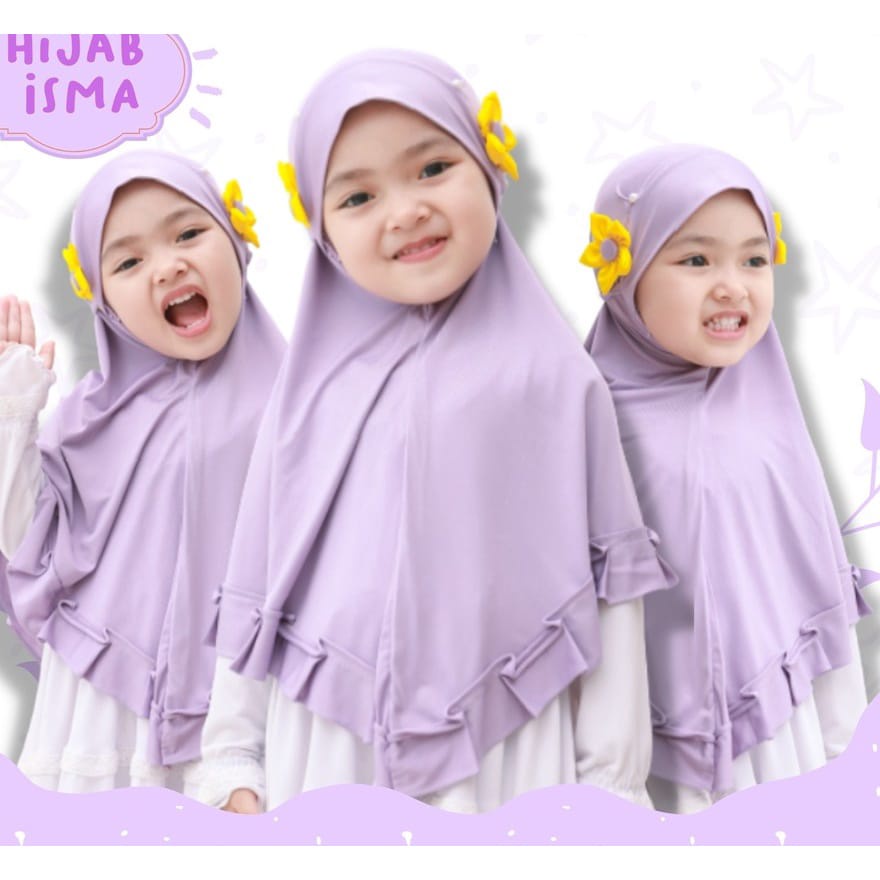 HIJAB ANAK UKURAN PAUD,TK,SD USIA 3,4,5,6 TAHUN MODEL TERBARU/HIJAB ISMA