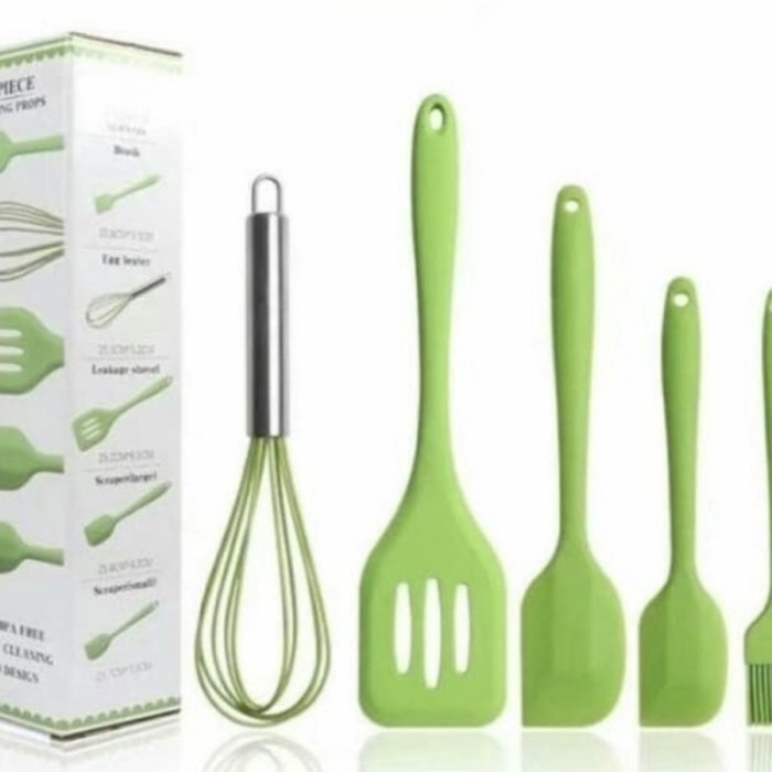 

KUE-PENGHIAS-ALAT- BAKING PROPS 5 PCS KOCOKAN TELUR, SPATULA 3 PCS, KUAS KUE SILIKON -ALAT-PENGHIAS-