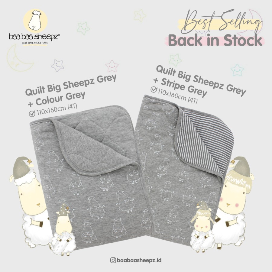 Baa Baa Sheepz Quilt Blanket Limited Big Sheepz Grey