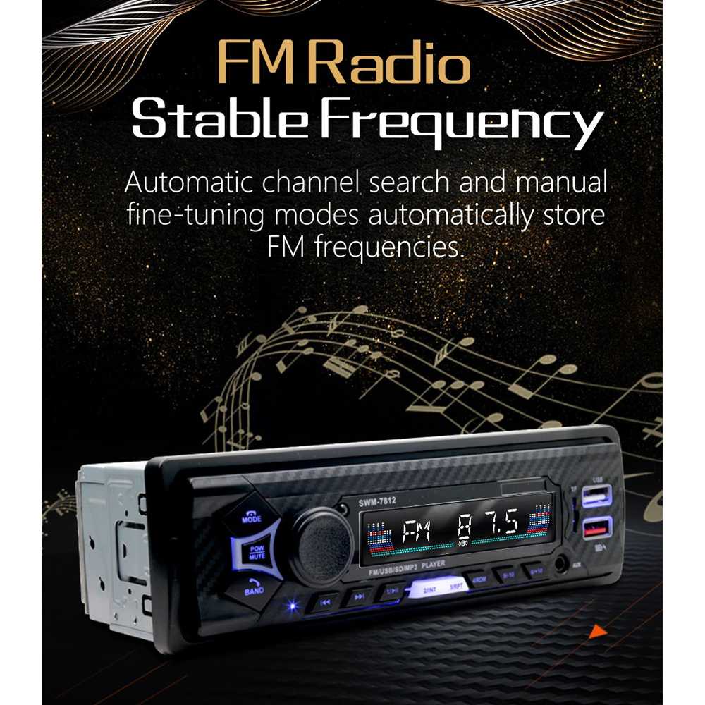 BQCC Tape Audio Mobil Voice Bluetooth MP3 Player USB Charge - SWM-7812