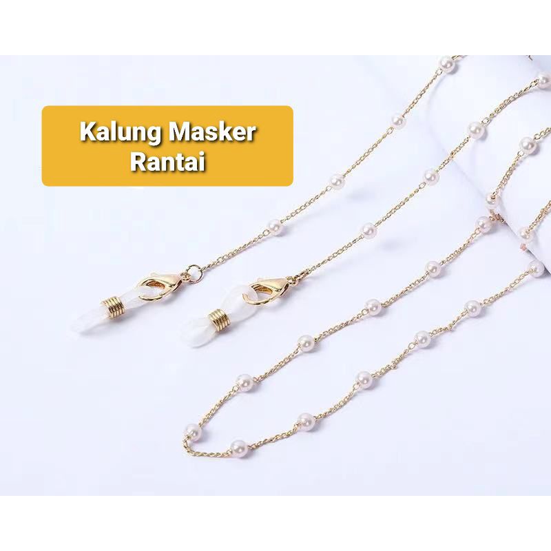 Kalung Masker Rantai / Strap Masker Rantai Gold 65cm