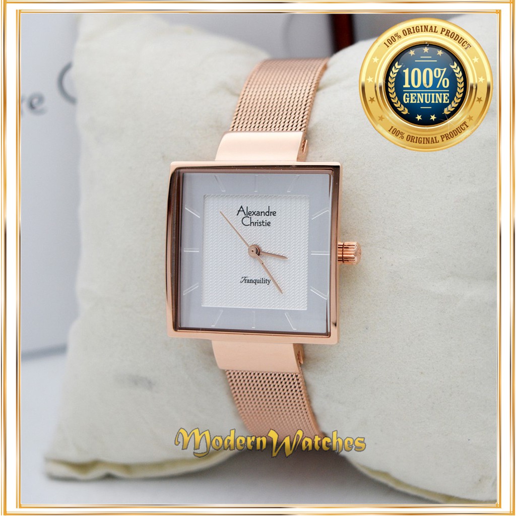 Jam Tangan Wanita Alexandre Christie Terlaris AC 2510 Rosegold Jam Alexander Original Kecil Simple