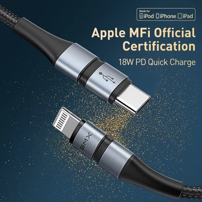 BASEUS BMX DOUBLE DECK MFI KABEL IPHONE TYPE-C TO LIGHTNING PD 18W