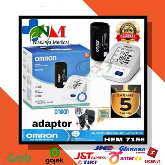Tensimeter Omron digital Hem 7156 Lengkap adaptor