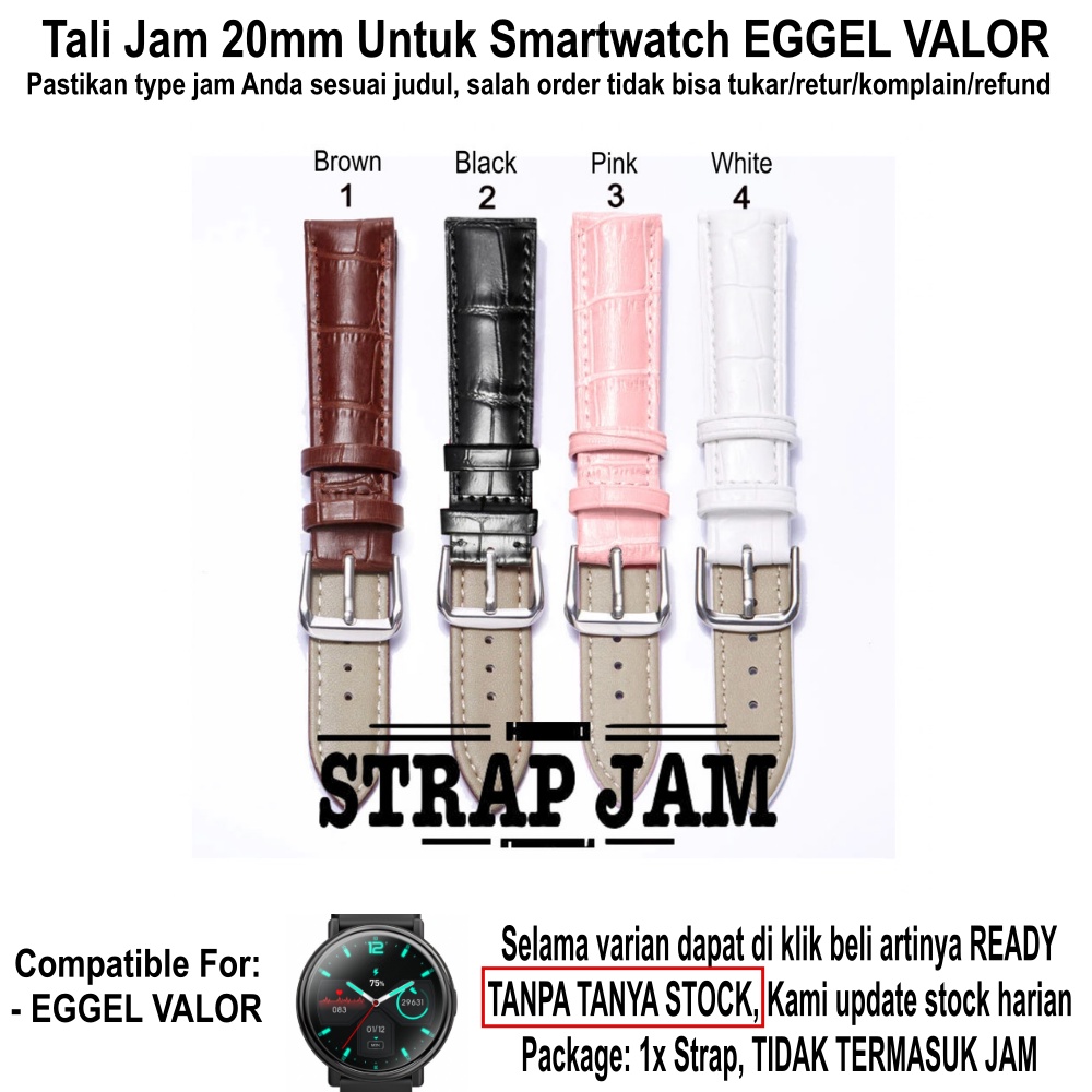 Tali Jam Eggel Valor - Strap 20mm Leather Kulit Texture Crocodile