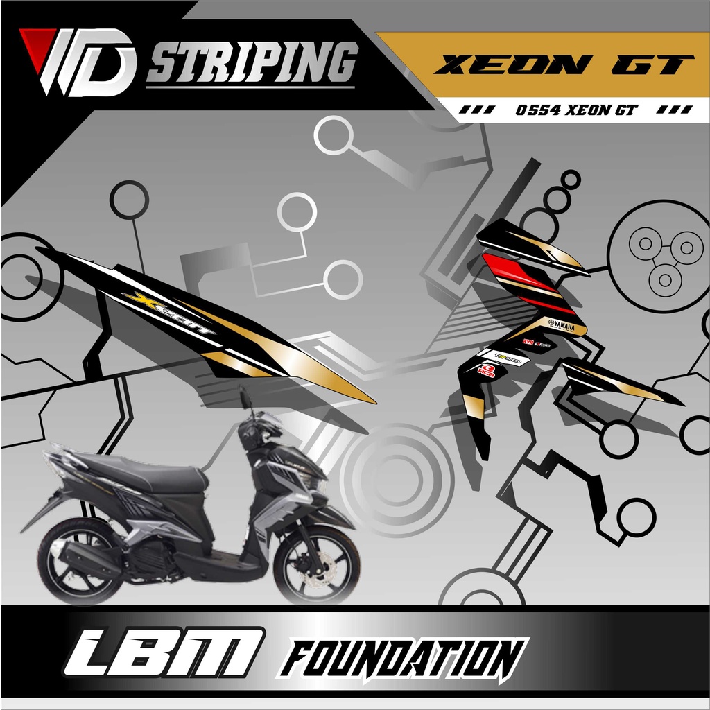 0554 Stiker striping sepeda motor yamaha xeon gt motif desain terbaru