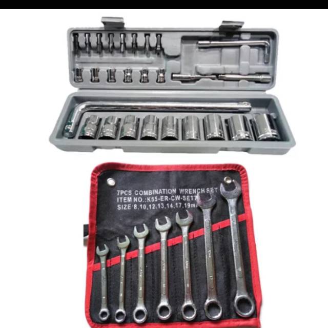 Kenmaster KUNCI SOK SET 27 PCS DAN KUNCI RING PAS SET TOOL