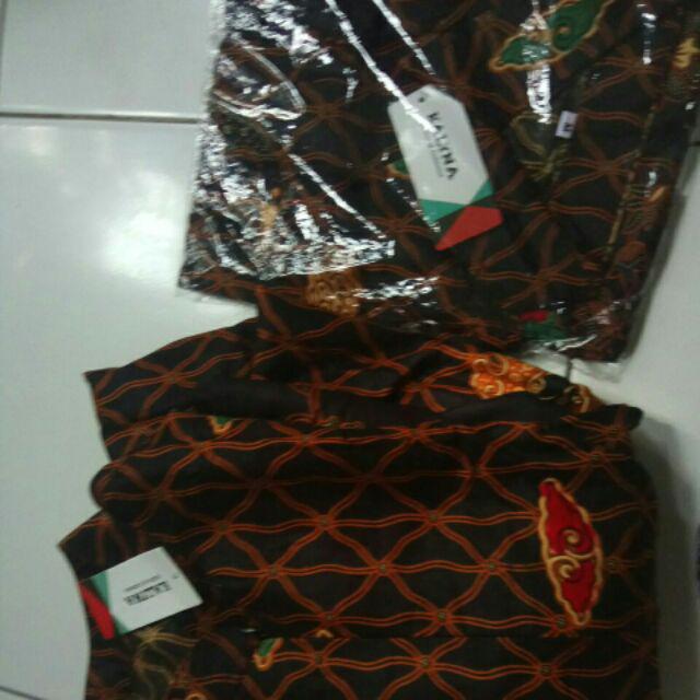 Baju Batik Couple Gamis Jumbo Murah Pasangan Modern Muslim  | Klyn - 041 Cg Mega Merak Coklat