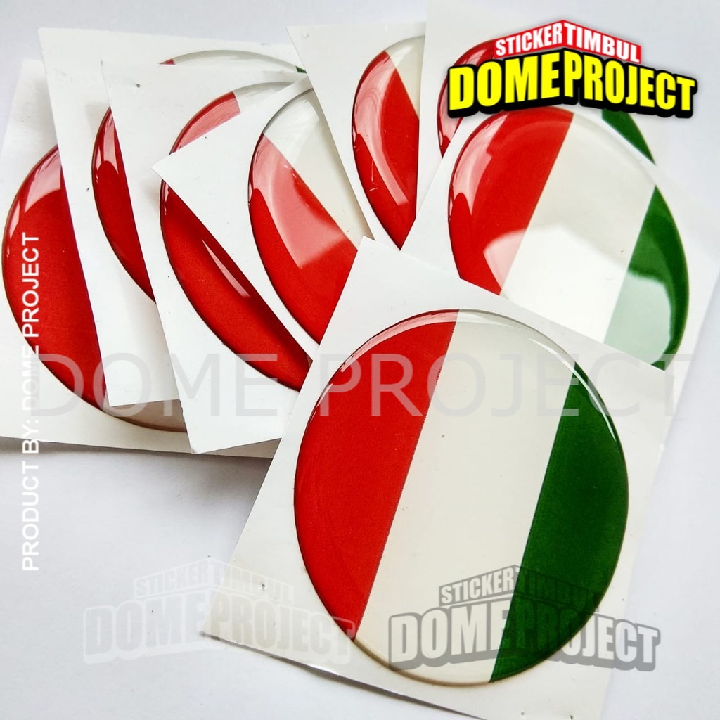 STIKER ITALI MOTOR TIMBUL EMBLEM BENDERA ITALY STICKER MOBIL