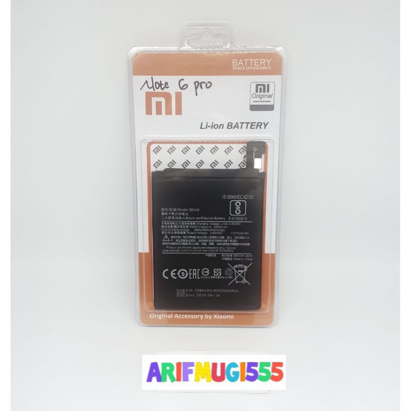 Baterai Batre XiauMi Redmi Note 6 Pro BN 48 Original Battery Xiomi  Redmi Note 6 Original