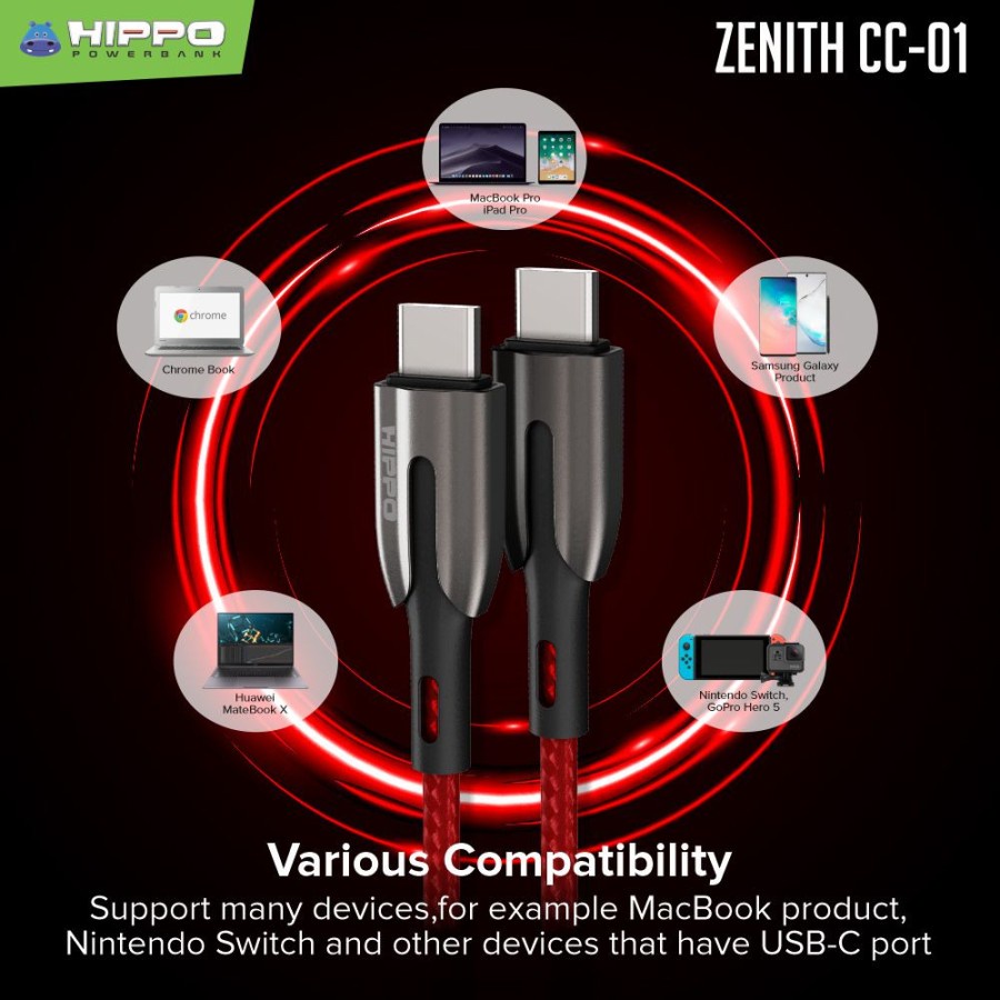 Hippo Zenith CC-01 Kabel PD USB Type C to USB Type C 60W