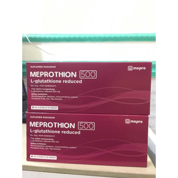 Meprothion Glutathione 500 mg Per box isi 30 tablet