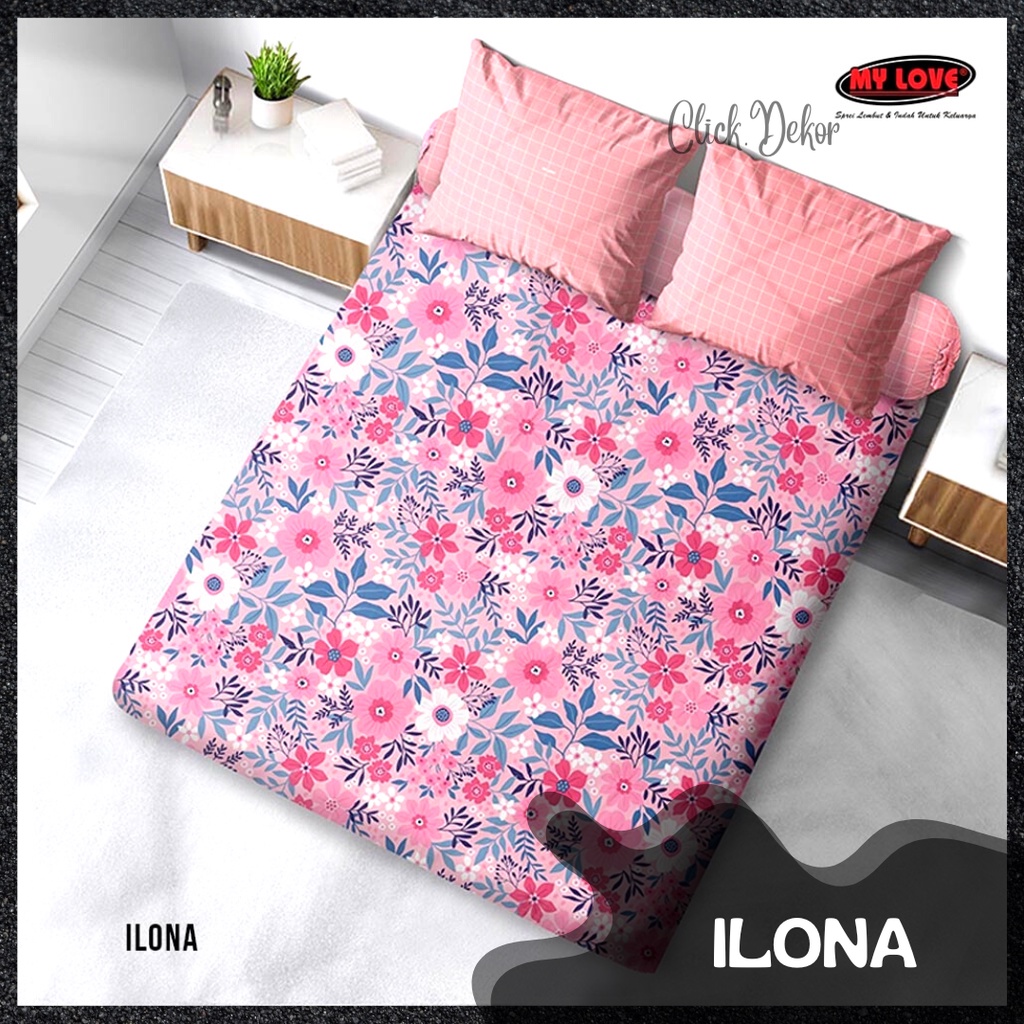Sprei My Love Motif ILONA 160X200 180X200 King Queen Single NO 1 2 3 My Love Terbaru Seprai Katun Mu