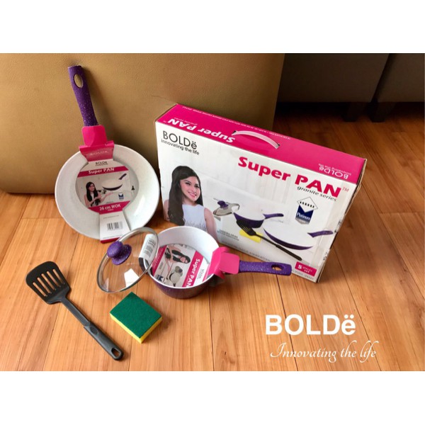 Panci Bolde Panci Set BOLDe Super Pan Granite Set 5 Pcs Panci Ungu Set