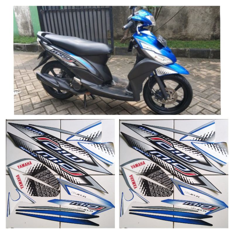 stiker striping yamaha mio j sporty 2013 hitam biru