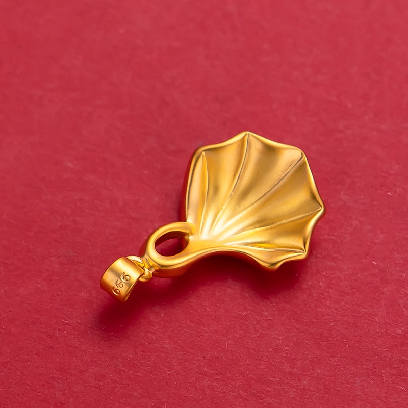 Kalung Liontin Daun Ginkgo Emas Asli Kadar 375Gaya Korea Untuk Wanita