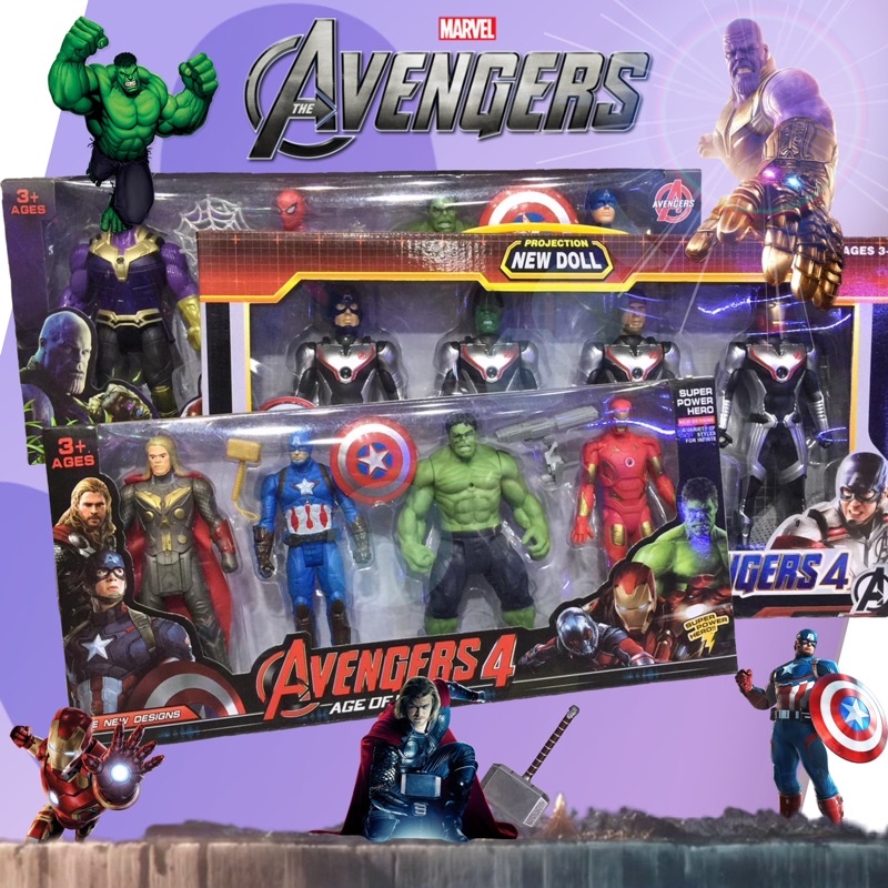 AVENGERS 4 /mainan action figure/Spiderman/Captain America/Hulk/Thanos/Thor/Mainan robot/Super Hero