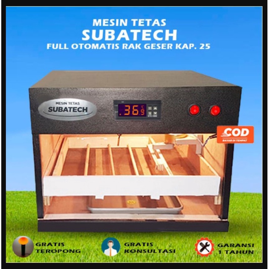 Mesin Tetas Telur Full Otomatis Penetas SUBATECH RG 25 30