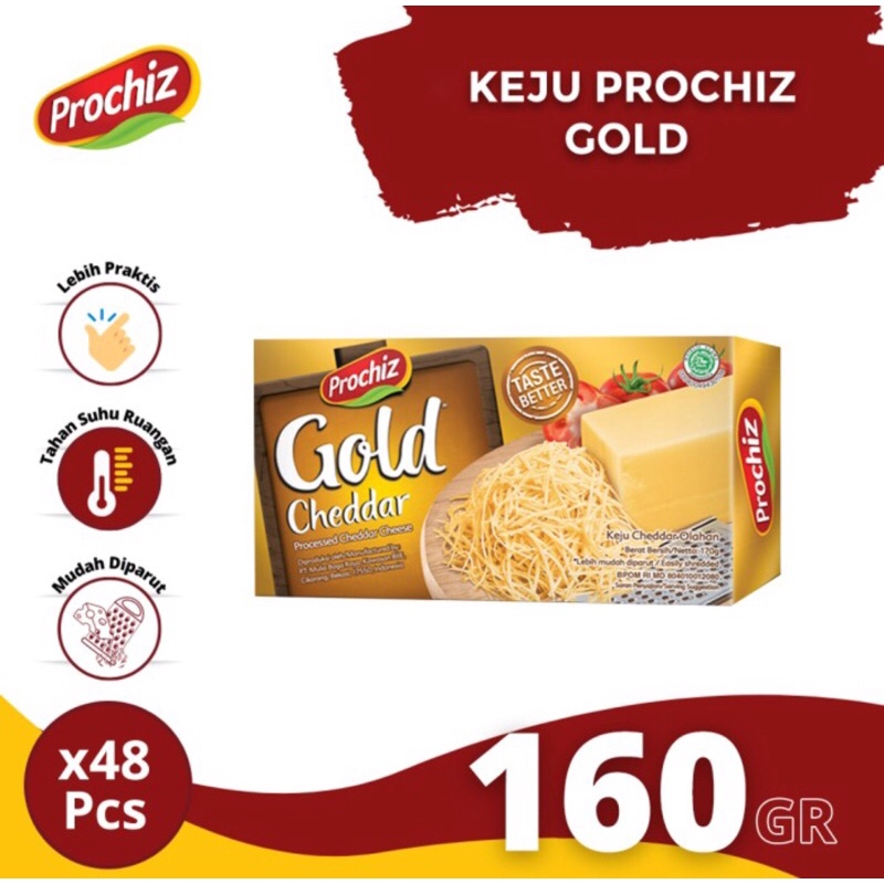 PROMO MURAH Prochiz GOLD Cheddar 160 gram Cheese Keju Kemasan Kecil