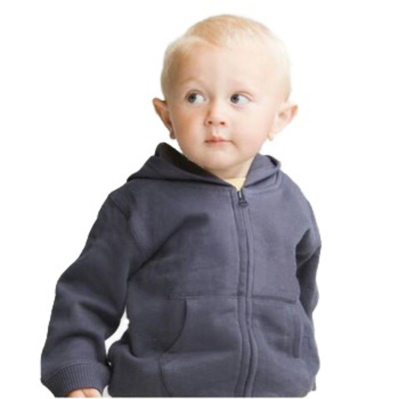 Jaket Anak 1-2 Tahun Jaket Hoodie anak cowok cewek unisex bayi balita batita-Abu Tua