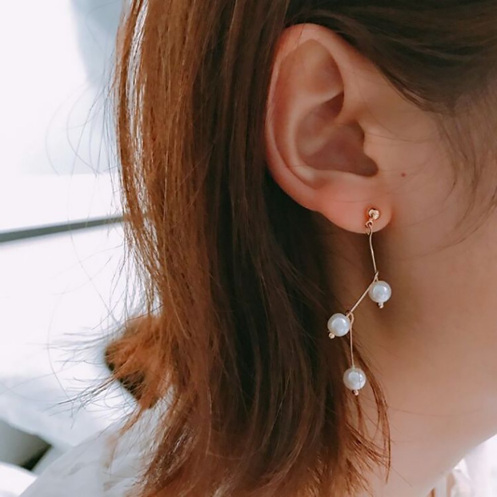 Hu Hu Hu Hu Hu Alat Bantu Pasang Kacamata♡ Anting Tusuk Aksen Mutiara Imitasi Untuk Wanita