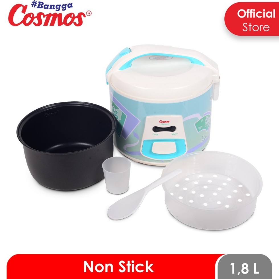 Cosmos CRJ3302 Rice Cooker / Magic Com 1.8 Liter 3 in 1 Bonus Gelas Ukur dan Sendok Nasi