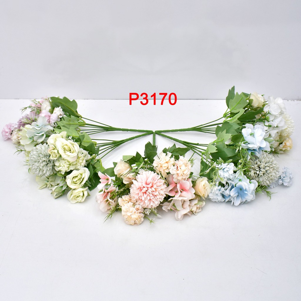 COD/TM99 BUNGA HYDRANGEA MIX BUNGA TANGKAI PLASTIK BUNGA ARTIFISIAL PAJANGAN BUNGA HIASAN P3170-4