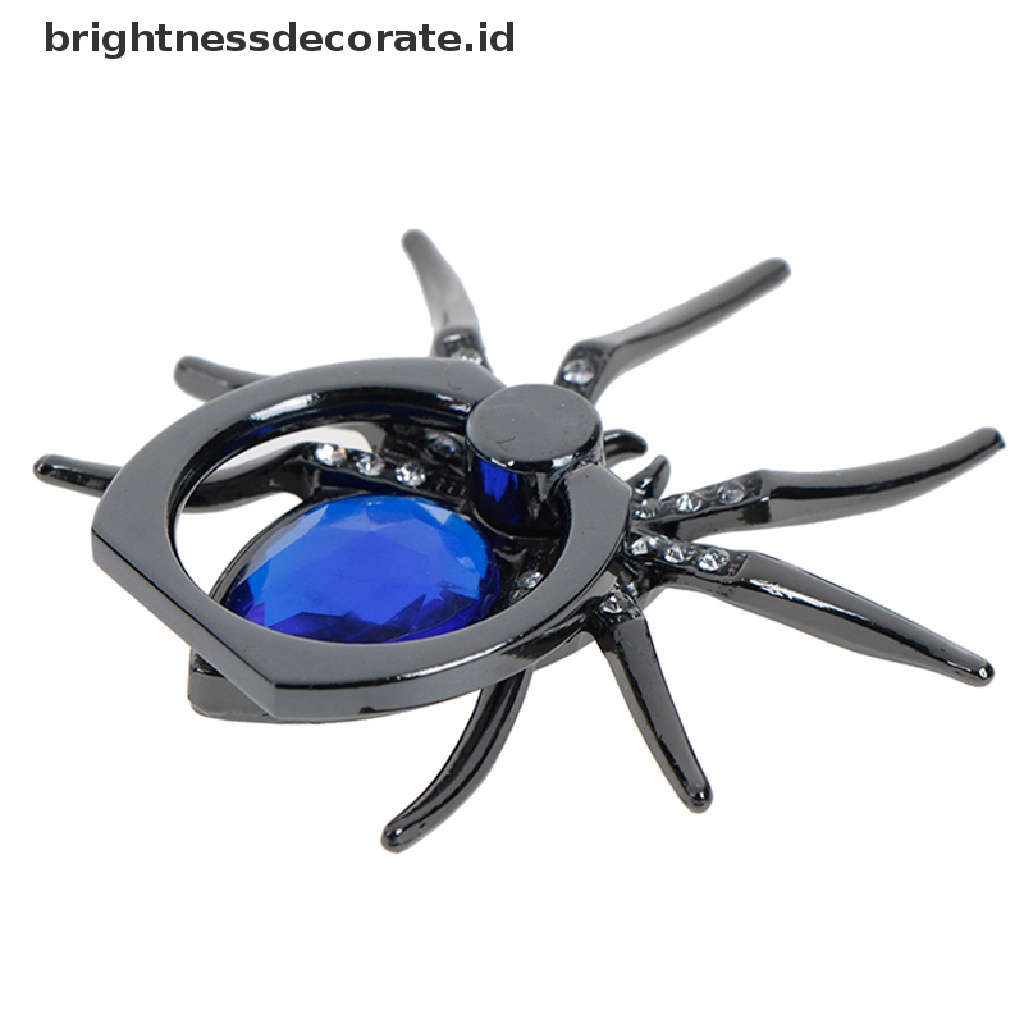 (Birth) Ring Holder Hp Bentuk Laba-Laba Bahan Metal Bisa Berputar 360 °