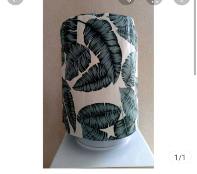 Tutup galon bahan kanvas custom set dengan taplak meja dan sarung bantal kursi