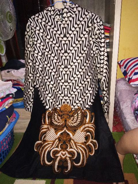 Batik Tunik Shibori Jumputan Terbaru Size S-3l / Hrb026 Yelbor Navbor / Biru Putih / Original..