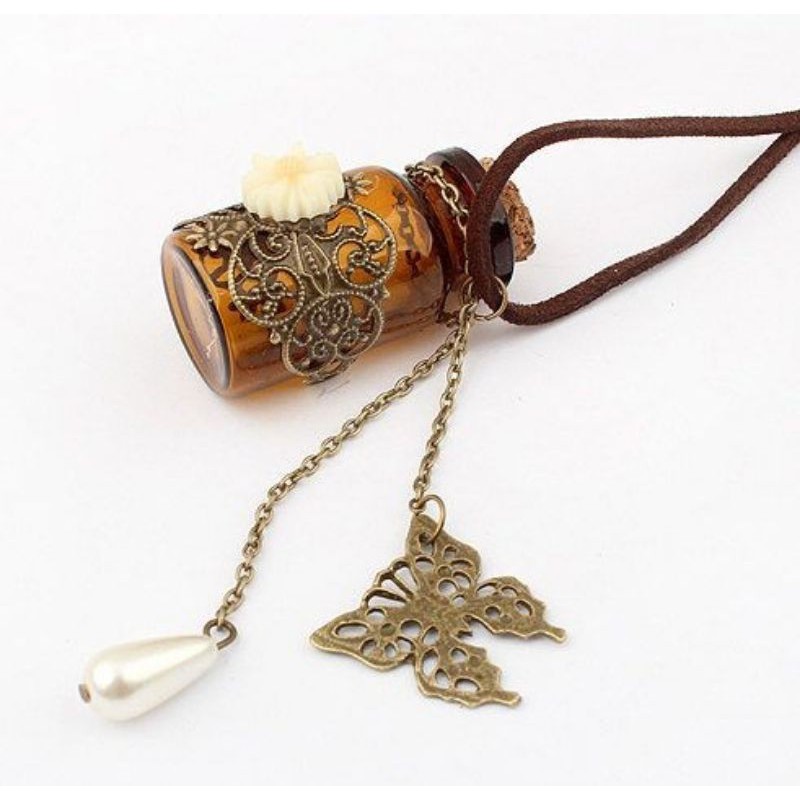 kalung diffuser vintag wishing bottle essential oil parfum aromaterapi