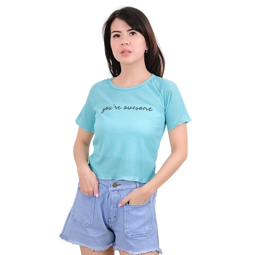 Tq88indonesia Baju Kaos Wanita Terbaru / Awesome Kriwil Top RIB / Baju Atasan Wanita Kekinian