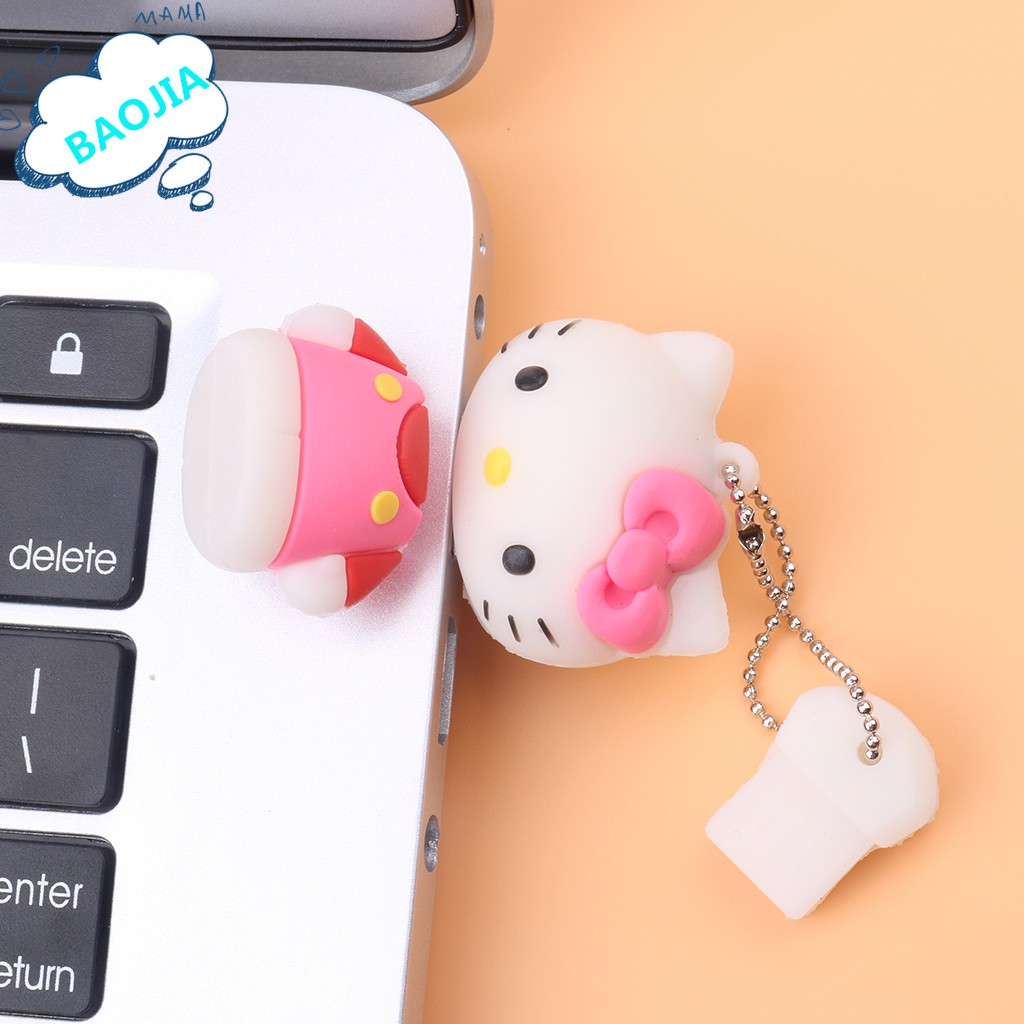 Flash Disk USB Kapasitas 128GB / 64GB / 32GB / 16GB / 8GB Motif Hello Kitty