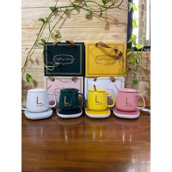 Set Gelas Penghangat air minum Gelas Keramik Pemanas Minuman Gelas Pemanas air