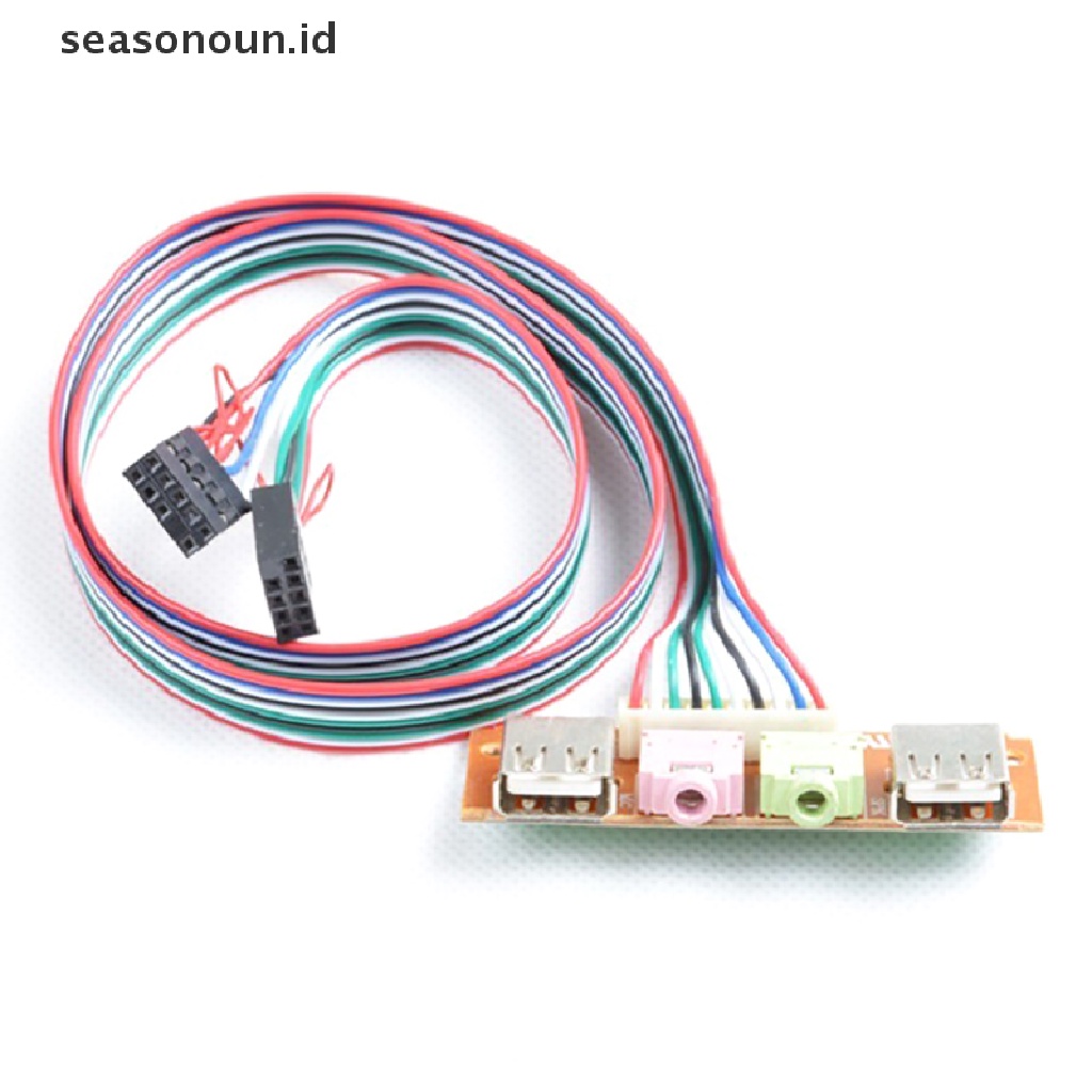 (seasonoun) Panel Depan Komputer PC Dengan Port Audio USB + Mic